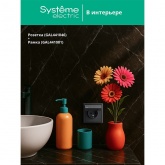 Розетка Systeme Electric ArtGallery 2P+E 16А со шторками и крышкой IP44 карбон