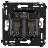 Розетка в стену DKC Avanti 2P+E со шторками черный квадрат