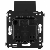 Розетка с крышкой в стену DKC Avanti 2P+E со шторками черный квадрат