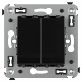 Выключатель двухклавишный в стену DKC Avanti, черный квадрат