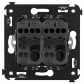 Выключатель двухклавишный в стену DKC Avanti, черный квадрат