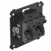 Выключатель двухклавишный в стену DKC Avanti, черный квадрат