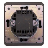 Переключатель двухклавишный Kranz Miele Round 10А с рамкой титан