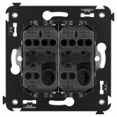 Переключатель двухклавишный в стену DKC Avanti, черный квадрат