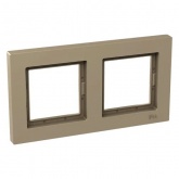 Рамка 2-местная EKF IP44 Эпика шампань