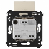 Розетка с крышкой в стену DKC Avanti 2P+E со шторками ванильная дымка