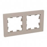 Рамка 2-местная EKF Эпика кремовая