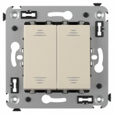 Выключатель двухклавишный в стену DKC Avanti, ванильная дымка