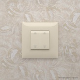 Выключатель двухклавишный в стену DKC Avanti, ванильная дымка