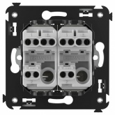 Переключатель двухклавишный в стену DKC Avanti, ванильная дымка