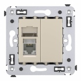 Компьютерная розетка RJ-45 в стену DKC Avanti кат.5e одинарная, ванильная дымка