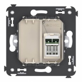 Компьютерная розетка RJ-45 в стену DKC Avanti кат.5e одинарная, ванильная дымка