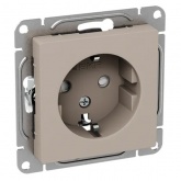 Механизм розетки EKF 2P+E 16А с защитными шторками Эпика кремовый