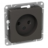 Механизм розетки EKF 2P без заземления 16А с защитными шторками Эпика мокко