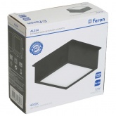 Светильник светодиодный Feron AL254 12W 4000K 960Lm 110° черный, грильято 89x89 мм с драйвером