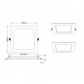 Светильник светодиодный квадратный ЭРА LED 2-9-6K LED 9W 6500K 220V d135 D145 (5055398673775)