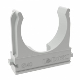 Держатель-клипса DKC для труб и гофры с защелкой 40 мм серый