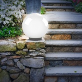 Светильник садово-парковый ЭРА НТУ 02-100-351 шар белый крепится на опору IP44 60W E27 D350mm