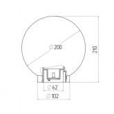 Светильник садово-парковый ЭРА НТУ 01-60-203 шар золотистый D200mm Е27