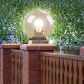 Светильник садово-парковый ЭРА НТУ 01-150-403 шар золотистый D400mm Е27