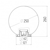 Светильник садово-парковый ЭРА НТУ 02-60-255 шар дымчатый призма D250mm Е27