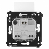 Розетка с крышкой в стену DKC Avanti 2P+E со шторками белое облако