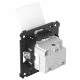 Розетка с крышкой в стену DKC Avanti 2P+E со шторками белое облако