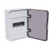 Щит навесной КЭАЗ OptiBox Pro 8-NKR-IP40 8 модулей прозрачная черная дверца IP40 (электрический шкаф)