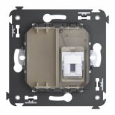 Телефонная розетка RJ-12 DKC Avanti в стену одинарная ванильная дымка