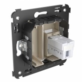 Телефонная розетка RJ-12 DKC Avanti в стену одинарная ванильная дымка