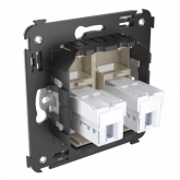 Телефонная розетка RJ-12 DKC Avanti в стену двойная ванильная дымка