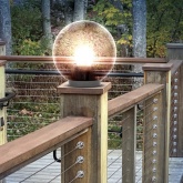 Светильник садово-парковый ЭРА НТУ 02-100-355 шар дымчатый призма D350mm Е27