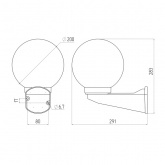 Светильник садово-парковый ЭРА НБУ 01-60-205 шар дымчатый с настенным крепежом D200mm Е27