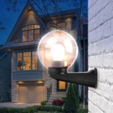 Светильник садово-парковый ЭРА НБУ 01-60-205 шар дымчатый с настенным крепежом D200mm Е27