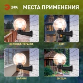 Светильник садово-парковый ЭРА НБУ 01-60-205 шар дымчатый с настенным крепежом D200mm Е27