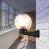 Светильник садово-парковый ЭРА НБУ 01-60-205 шар дымчатый с настенным крепежом D200mm Е27