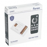 Контроллер диммер для светодиодной ленты LD481 12/24/48V белый с пультом, таймером и светомузыкой