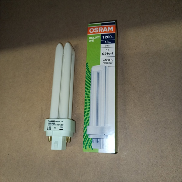 Компактная энергосберегающая лампа КЛЛ мощностью 18 Вт с цоколем G24q-2 для электронных ПРА (ЭПРА)