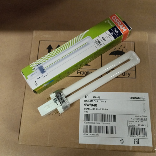 Компактная энергосберегающая лампа КЛЛ мощностью 9 Вт с цоколем G23 для светильников с ЭмПРА