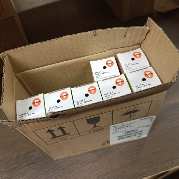 Компактная энергосберегающая лампа КЛЛ мощностью 18 Вт с цоколем G24d-2 для электромагнитных ПРА (ЭмПРА)