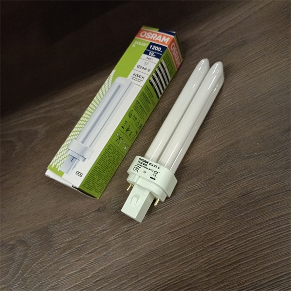 Компактная энергосберегающая лампа КЛЛ мощностью 18 Вт с цоколем G24d-2 для электромагнитных ПРА (ЭмПРА)