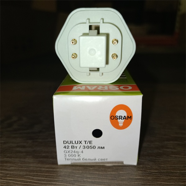 Компактная энергосберегающая лампа КЛЛ мощностью 42 Вт с цоколем GX24q-4 для электронных ПРА (ЭПРА)