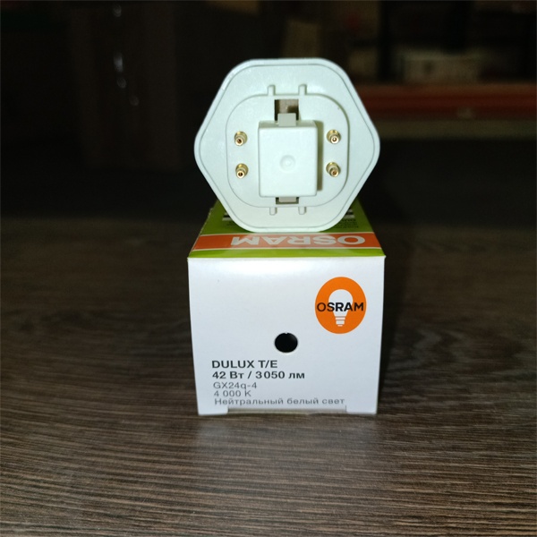 Компактная энергосберегающая лампа КЛЛ мощностью 42 Вт с цоколем GX24q-4 для электронных ПРА (ЭПРА)