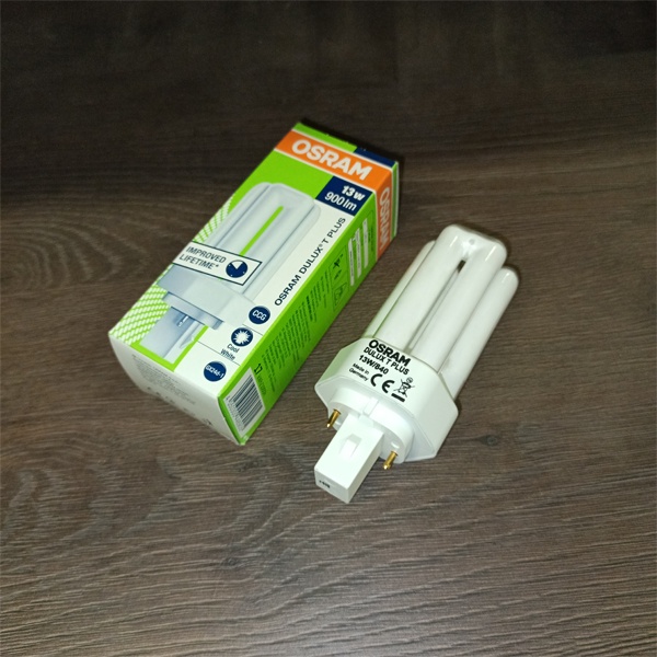 Компактная энергосберегающая лампа КЛЛ мощностью 13 Вт с цоколем GX24d-1 для электромагнитных ПРА (ЭмПРА)