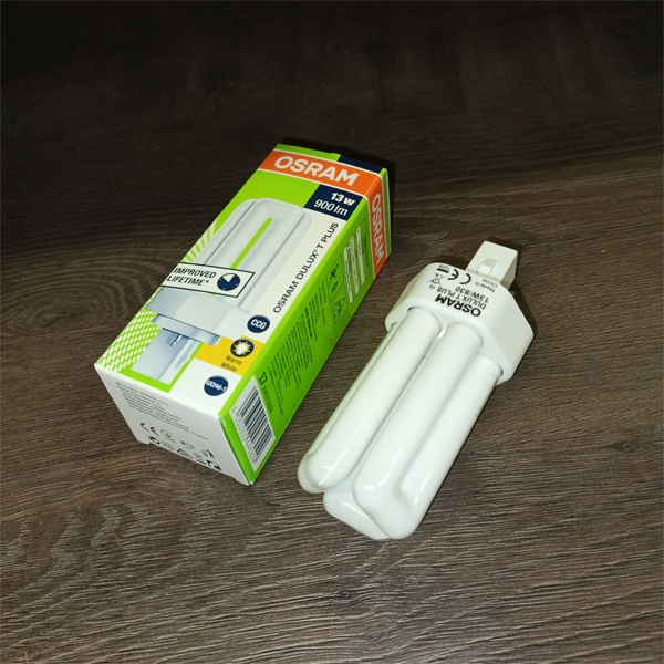 Компактная энергосберегающая лампа КЛЛ мощностью 13 Вт с цоколем GX24d-1 для электромагнитных ПРА (ЭмПРА)