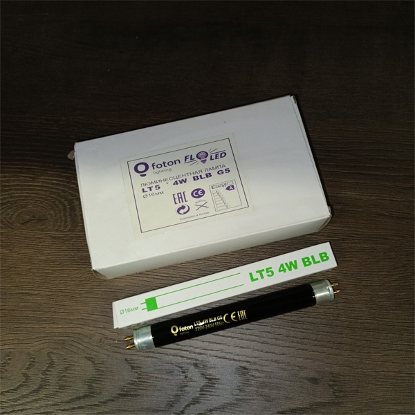 Ультрафиолетовая лампа Фотон T5 мощностью 4 Ватт с цоколем G5