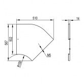 Крышка DKC CPO 45 на угол горизонтальный 45° основание 500 с крепежными элементами