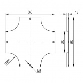 Крышка DKC на ответвитель DPX крестообразный основание 600 с крепежными элементами