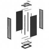 Напольный шкаф DKC IT-CQE 24U 1200х600х800 двери стекло/сплошная серый