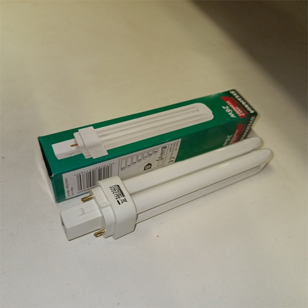 Компактная энергосберегающая лампа КЛЛ мощностью 26 Вт с цоколем G24d-3 для электромагнитных ПРА (ЭмПРА)